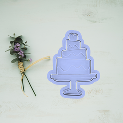 Torta.png STL file Wedding Cake Cookie Cutter・3D print object to download