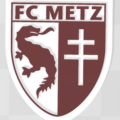1.jpg Télécharger fichier STL Logo équipe de foot FC Metz ligue 1 • Modèle à imprimer en 3D, Helegias
