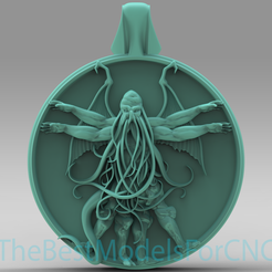 Vitruvian-Man-Cthulhu.png Modèle 3D Fichier STL pour CNC Router Laser & 3D Printer Vitruvian Man Cthulhu