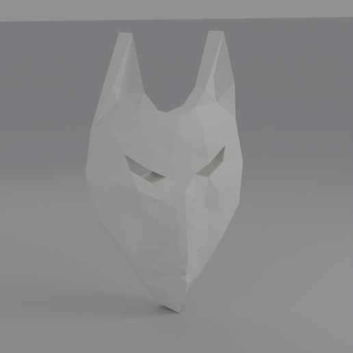 Máscara Kitsune low-poly de pared / Low-Poly Fox Wall Mask
