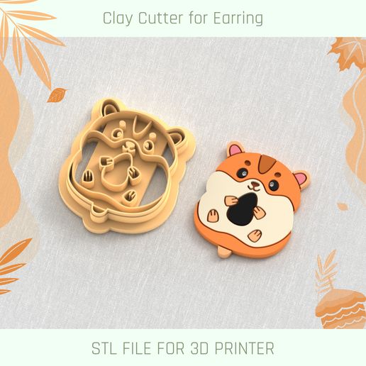 Cute Hamster Polymer Clay Cutter 3D model