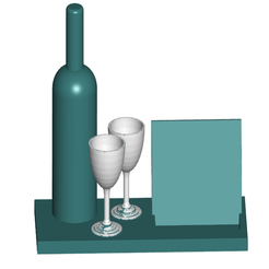 WBfront.png STL-Datei Wine Bottle / Glasses Business Card Holder (Expandable) kostenlos・Modell zum 3D-Drucken zum herunterladen
