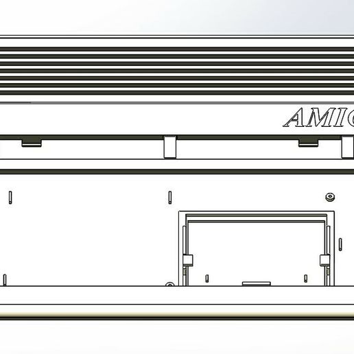 View1.jpg Boîtier de l'Amiga 600 modèle imprimé en 3d
