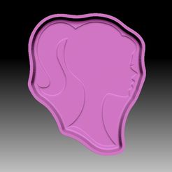 barbie-silhouette-2-VACUUM-PIECE.jpg Archivo STL MOLDE BOMBA DE BAÑO BARBIE SILHOUETTE 2・Objeto imprimible en 3D para descargar