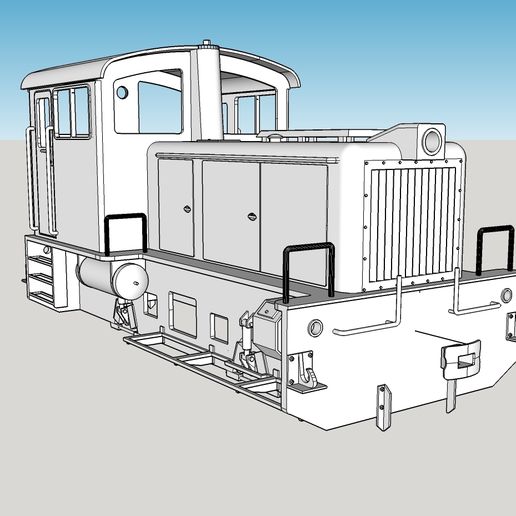 Narrow gauge diesel locomotive V22 Jagsttalbahn Gauge1e 1:32 3D model