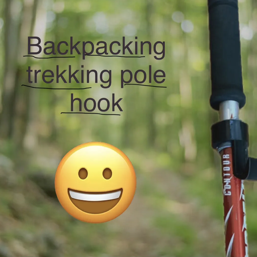 Backpacking trekking pole clip