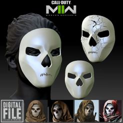 Ghost Gilded Reaper Bone Chiller Golden Skull Mask MW2 - WARZONE 3D model  3D printable