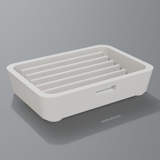 Soap Dish with Drain Channel and Ribs - 3D Print STL