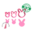 7772583_A_1.png Easter Bunny, Rabbit, 3 Sizes, Digital STL File For 3D Printing, Polymer Clay Cutter, Earrings, Cookie, sharp, strong edge