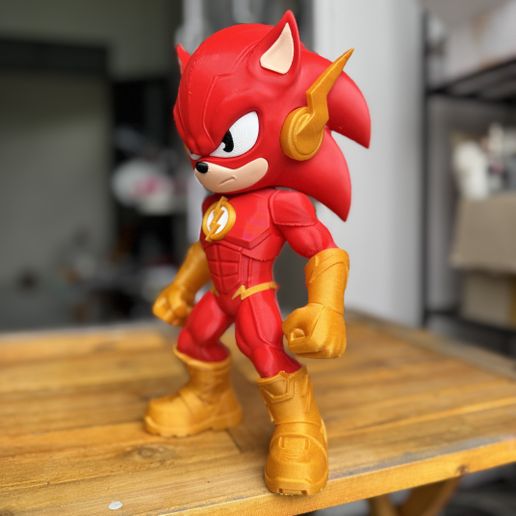IMG_0154.jpg Speed Force Sonic - sonic x flash Fan art (no ams-multiparts/3mf)