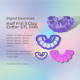 Cover-7.png Half Frill 3 Clay Cutter - Flower STL Digital File Download- 10 sizes and 2 Earring Cutter Versions, cookie cutter