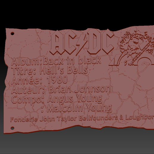 Plaque HB seule.png Файл STL ACDC Hell's Bells plaque・Модель для загрузки и 3D печати, edbo