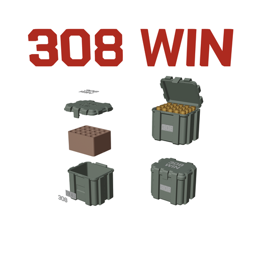 COL_08_308win_20a.png AMMO BOX 308 WIN AMMUNITION STORAGE 308win CRATE ORGANIZER