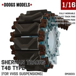 16001-01.jpg 1/16 M4 Sherman VVSS Tracks - T48 Type - DM16001
