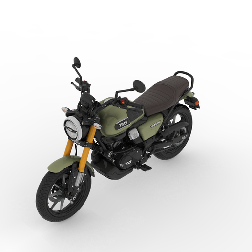 TVS Ronin 2022 Modern Retro Motorcycle – Detailed Miniature Model for Display & Easy Printing