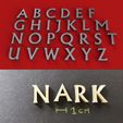 foto.jpg NARK font uppercase 3D letters STL file