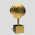 shell-7.png Scallop Shell with pearl on stand, seashell coastal decor, beach house, home interior decoration design
