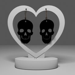 rskull1.jpg Fichier STL Boucles d'oreilles Crâne 1・Modèle imprimable en 3D à télécharger