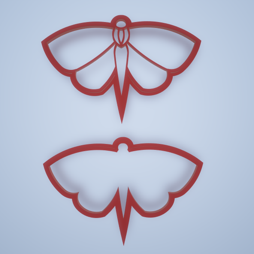 polymer clay cutter NIGHT MOTHS 2 types. line and siluet 3D model