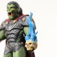 4.jpg Orc Boss Flaming skull figurine with base