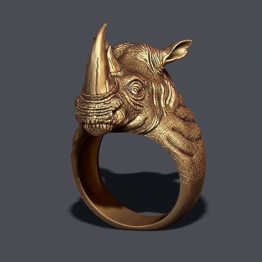 Rhinoceros 3d Jewellery Models Rhino Ring 3D Print Model・ 3D