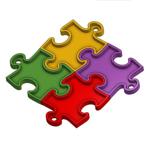 LINKING PUZZLE KEYCHAIN INFINITE CONFIGURATIONS - 3D model önizlemesi