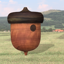 Capture-d’écran-2023-05-26-à-19.54.21.png STL-Datei Eichelförmiger Nistkasten - Acorn bird house kostenlos・Modell für 3D-Druck zum herunterladen