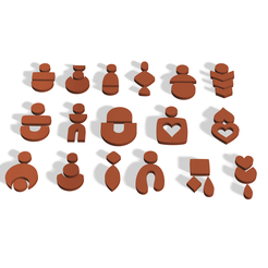 foto-1.png STL file POLYMER CLAY EARRING CUTTERS X17 DESIGNS・3D print model to download