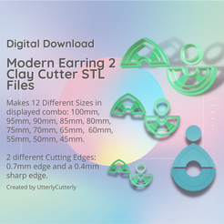 Pink-and-White-Geometric-Marketing-Presentation-Instagram-Post-Square.png 3D file Modern Earring 2 Combo Clay Cutter - STL Digital File Download- 12 sizes and 2 Cutter Versions・Model to download and 3D print, UtterlyCutterly