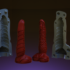 red.png Archivo STL Consolador Dragón Rojo・Objeto de impresión 3D para descargar