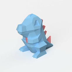 totodile_dual_1500.png Free STL file Low-Poly Totodile - Dual Extrusion version・3D printing model to download, flowalistik