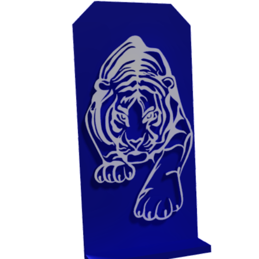 Phone holder with tiger motif 3D model