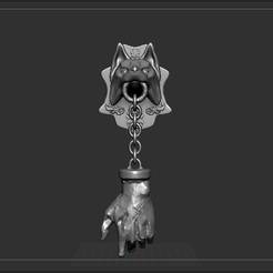 1.png STL file Halloween pals Doorknocker house of the werewolf・Design to download and 3D print