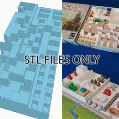 world-wonders-stl-collage.jpg STL Files for World Wonders board game insert