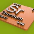 strontium v3.jpg Periodic Table of Elements  blocks  chemistry   -  118 elements printable stl file