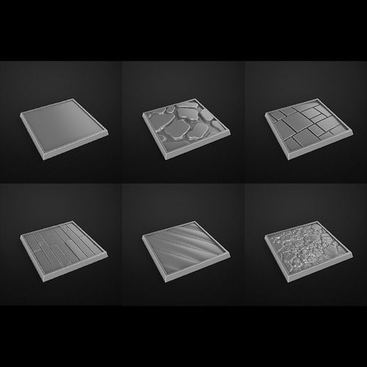 square bases 28mm - 3D model önizlemesi