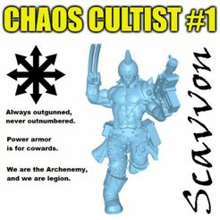 Chaos-Cultist-01_000.0.jpg Free 3D file Chaos Cultist - #01・3D printer model to download