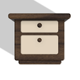 Bedside-table-1-2.png MINIATURE TWO DRAWER BEDSIDE TABLE - MINIATURE FURNITURE 1:24 SCALE
