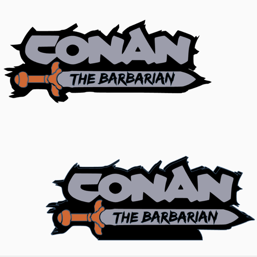 2x CONAN THE BARBARIAN (COMIC) Logo Display by MANIACMANCAVE3D