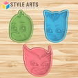 PJ-MASK.png Heroes in Pajamas - PJ Mask cookie cutters - Cookies