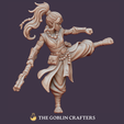 02.png Elf Monk Female - Pre-Supported STL Miniature for Fantasy Tabletop RPGs