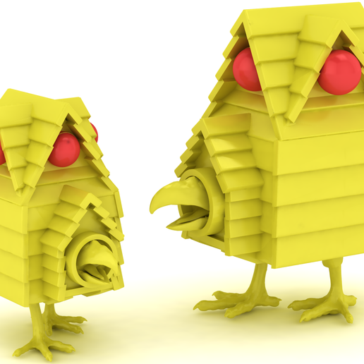 Stylized Birdhouse Guardians