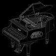 True-black-1.png 3D-Datei Voll funktionsfähiges Grand Piano・3D-druckbare Vorlage zum herunterladen