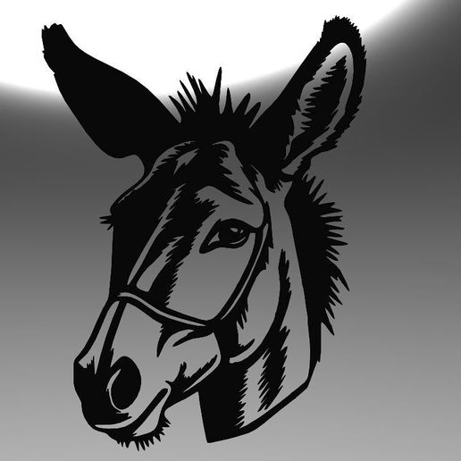 Donkey Head Line Drawing