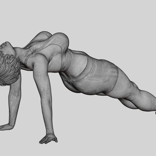 xx.jpg 3D file Woman Yoga Model Purvottanasana Reverse Tabletop Pose 3D Print Model・Design to download and 3D print, 3DGeshaft