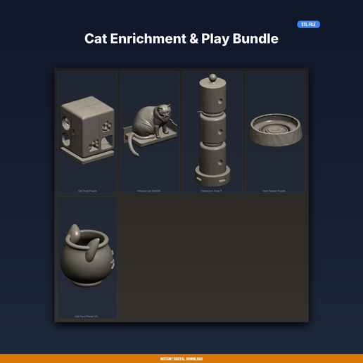 Cat Enrichment & Play Bundle - 5-Model STL Bundle
