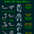 SAN-X9 BuruBuru tg Shaka Cannon_ Swarm Missiles a 3 tei wey Bye Ceili) * ) a beh 5 NS ci ieee] Storm Pistol © >< J D V4 Cr WaVater Ut) Gun Buckler Cannon SAN-X9 Shaka Cannon, Ee (oe tei wed SAN-X9c Urban Repeater Cannon, EU eo Piece] SAN-X9d Nova Storm 2.x Storm Pistol, CEM Lida) SAN-X9e Phalanx Shaka Cannon, TEU ei Coe ied] SAN-X9g Heavyfoot Heavy Gauss Cannon, IE ec Coe Gun Buckler SAN-X9 BuruBuru