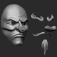 17.jpg Japanese Tengu Mask Oni Demon Mask Samurai Mask 3D print model