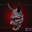 Dead_by_daylight_the_oni_mask_3d_print_model_04.jpg The Oni Samurai Mask - Japanese Kitsune - Halloween Cosplay Mask - Premium STL Files