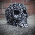 AirBrush_20230306084239.jpg Catacombs Skull By Pretzel Prints, print in place, Skull of Bones, Creepy Skeleton Skull, Bone Pile Skull